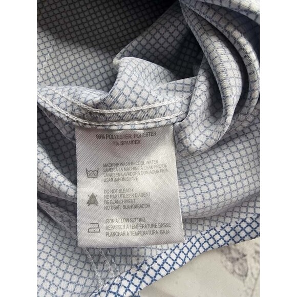 Report Collection X4 Performance Stretch Men’s Dress Shirt XL 17 34/35 Blue Geom - Picture 10 of 11